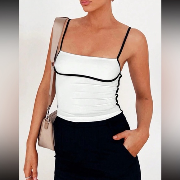 Color block pink casual tank top - Picture 14 of 16